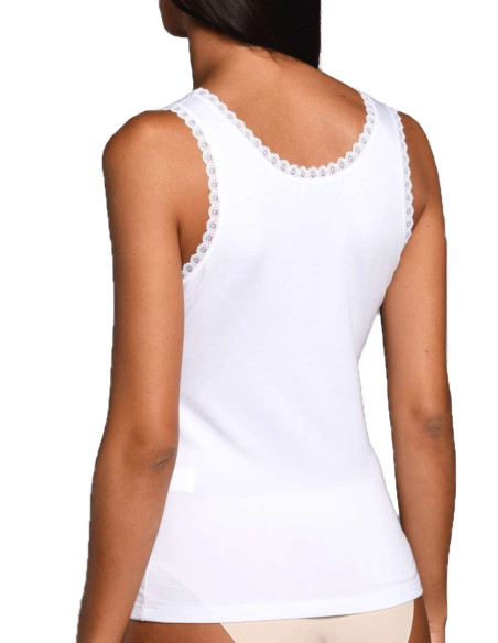 Women's wide shoulder vest with lace profiles Esse Speroni 1705