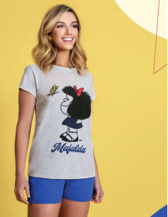 Pigiama donna corto in jersey di cotone Mafalda MFD0335 2