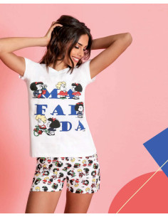 Woman cotton jersey short pajamas Mafalda MFD0335