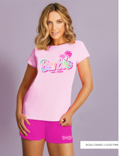 Pigiama donna a manica corta in jersey di cotone Barbie BAD0338