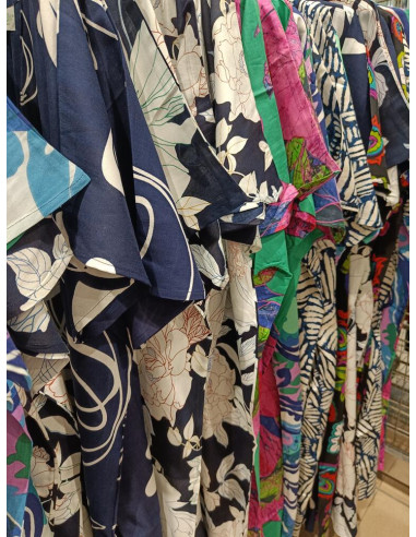 Abito donna a manica corta scollo a v in viscosa fantasia Marila Diletta