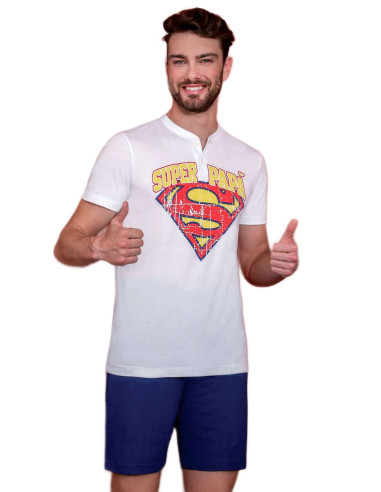 Men's cotton jersey short pajamas Superman DCM4315 Men's cotton jersey short pajamas Superman DCM4315