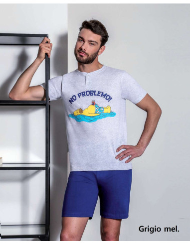Men's cotton jersey short pajamas Simpson SMG7313 Men's cotton jersey short pajamas Simpson SMG7313