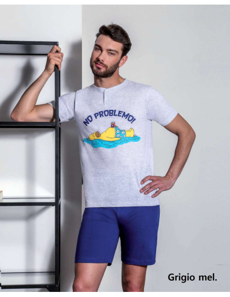 Men's cotton jersey short pajamas Simpson SMG7313 Men's cotton jersey short pajamas Simpson SMG7313
