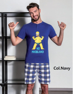 Men's cotton jersey short pajamas Simpson SMG7313