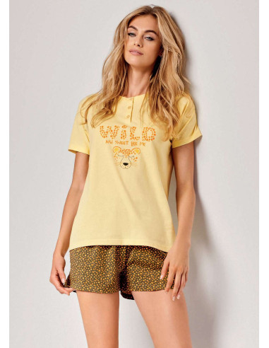 Women's cotton jersey short pajamas Infiore Wildlife WLD1698