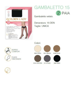Gambaletto donna velato Golden Lady 15 den. (2 PAIA) 2