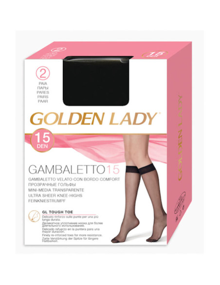 Gambaletto donna velato Golden Lady 15 den. (2 PAIA)