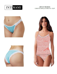 Coordinato donna in viscosa e pizzo con top e slip Intimami ID1185 2