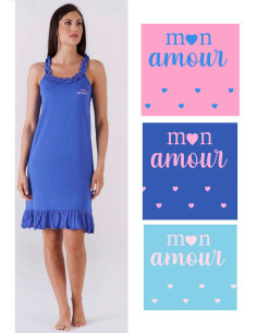 Women's thins straps cotton jersey nightdress Karelpiu' KC6308 2
