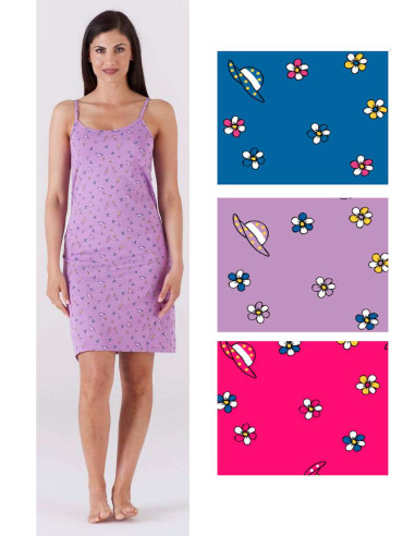 Women's thins straps cotton jersey nightdress Karelpiu' KC6276