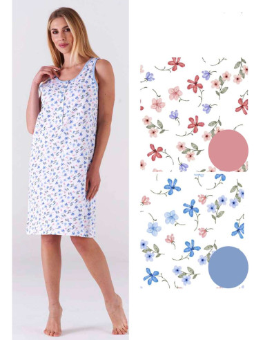 Camicia da notte donna a spalla larga in jersey di cotone Karelpiu' KC6251