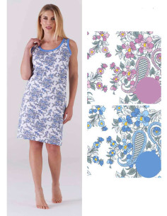 Camicia da notte donna a spalla larga in jersey di cotone Karelpiu' KC6265
