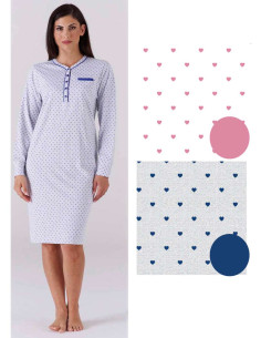 Camicia da notte donna in jersey di cotone Karelpiu' KC6060