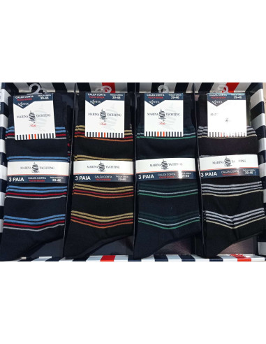 Group of 3 elastic cotton men short socks Marina Yachting MF330