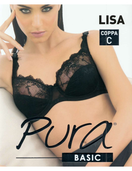 Lace and micro unpadded wired balcony bra Pura Lisa