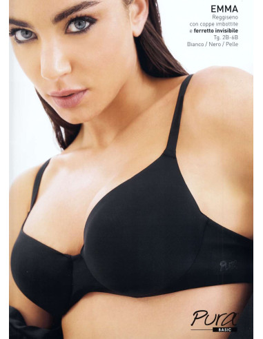 Underwired padded balcony microfiber bra Pura art. Bianca