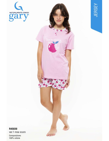 Pigiama da ragazza a manica corta in cotone Gary R45030