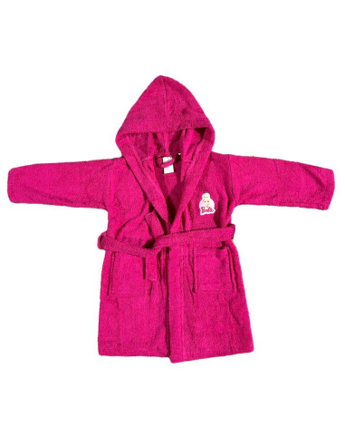 Accappatoio da bambina in spugna di cotone con cappuccio Barbie BAR1296