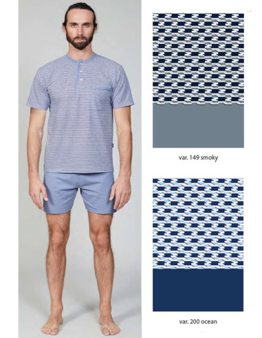 Men's calibrated half sleeves cotton jersey pajamas Bip Bip 3649