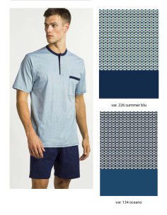 Men's cotton jersey half sleeves pajamas Bip Bip 3021