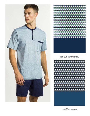 Men's cotton jersey half sleeves pajamas Bip Bip 3021