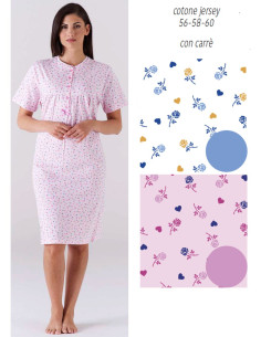Camicia da notte CALIBRATA in jersey di cotone a manica corta Karelpiu' KC6027