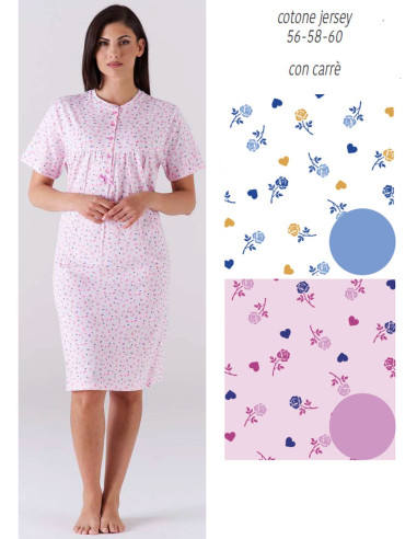 Camicia da notte CALIBRATA in jersey di cotone a manica corta Karelpiu' KC6027