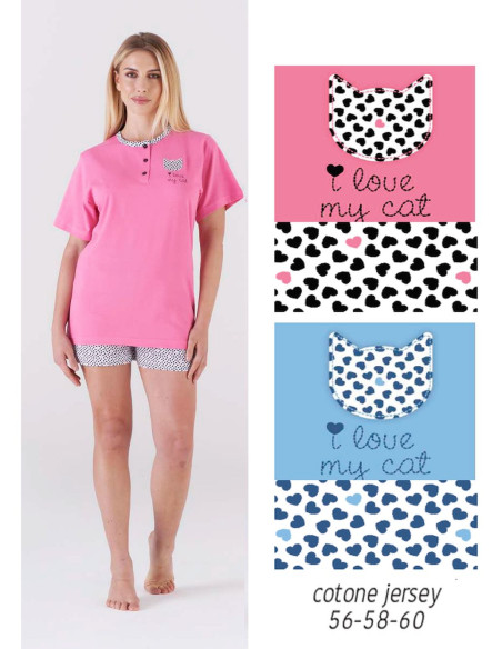 Women's CALIBRATED cotton jersey short pajamas Karelpiu' KC6122