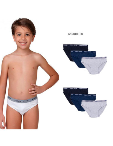 Gruppo 6 slip ragazzo in cotone elasticizzato Enrico Coveri ES4000