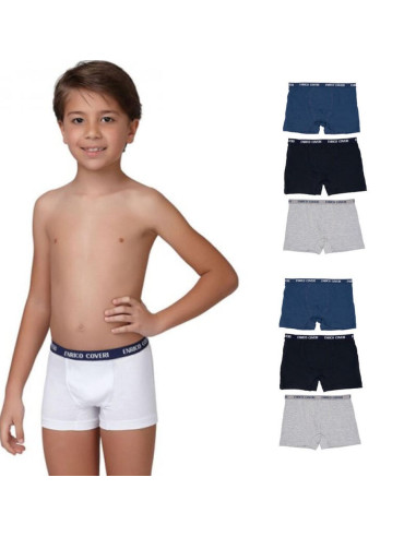Gruppo 6 boxer ragazzo in cotone elasticizzato Enrico Coveri EB4000