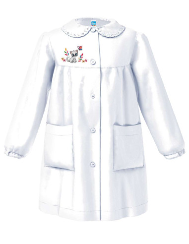 Grembiule asilo bambina Siggi Happy School 33GR4025 Bianco