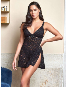 Sexy lace babydoll with brazilian briefs Intimami ID1266