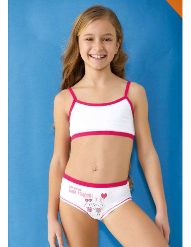 Girl's set with stretch cotton brassiere and briefs Jadea 188