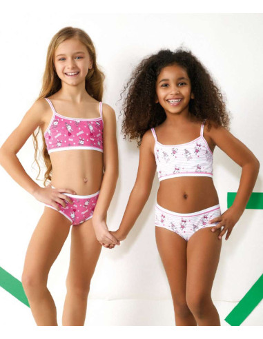 Completo bambina con brassiere e slip in cotone elasticizzato Jadea 188