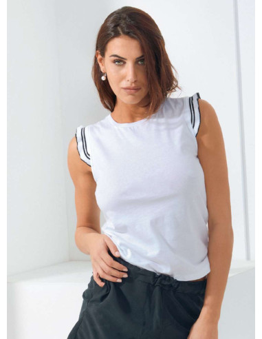 Smanicata donna in cotone con rouche Jadea 4626