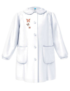 Grembiule scuola da bambina Siggi Happy School 33GR4068 Bianco