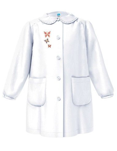 Grembiule scuola da bambina Siggi Happy School 33GR4068 Bianco