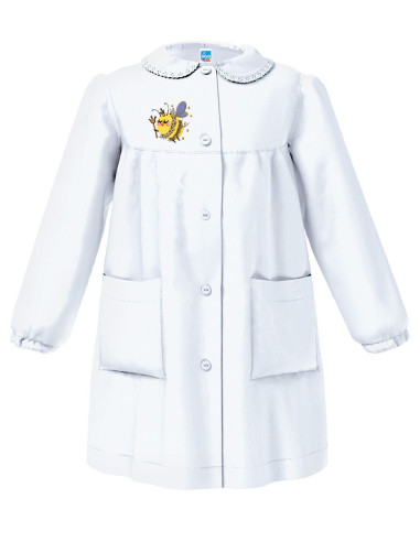 Grembiule asilo bambina Siggi Happy School 33GR4029 Bianco