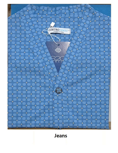 Men's short cotton jersey opened pajamas Stella2G U8851 Men's short cotton jersey opened pajamas Stella2G U8851