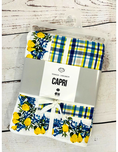 SOPHIE MAISON CAPRI COTTON KITCHEN TABLECLOTH x12