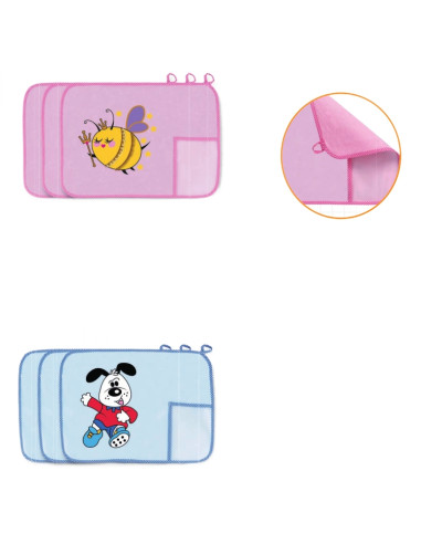 TOVAGLIETTA PLASTIFICATA BAMBINI ASILO TRI-PACK SIGGI 34SE0636-34SE0637