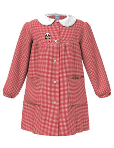 Grembiule scuola bambina Siggi Happy School 33GR4079 Quadretti Rosso/Bianco