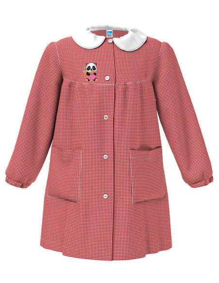 Girl smock for school Siggi Happy School 33GR4079 Squares Red/White