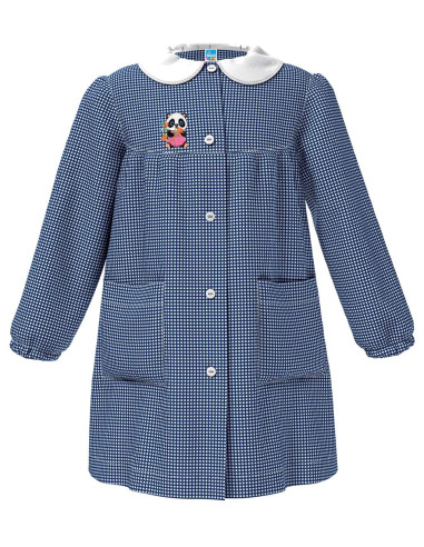 Grembiule scuola bambina Siggi Happy School 33GR4079 Quadretti Blu/Bianco