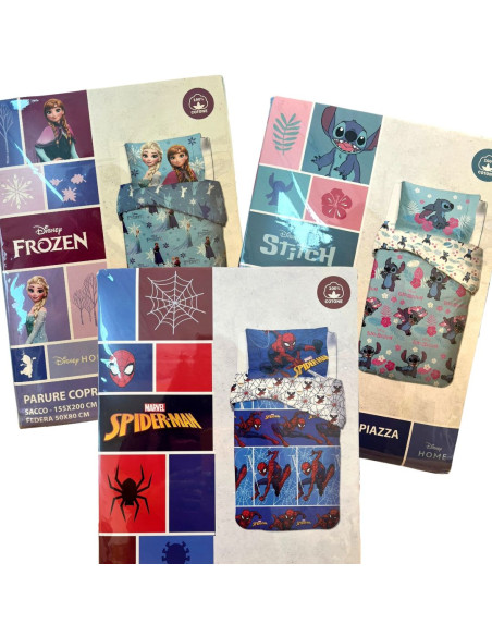 PARURE COPRIPIUMINO COTONE PERSONAGGI DISNEY/MARVEL BAMBINI 1 PIAZZA