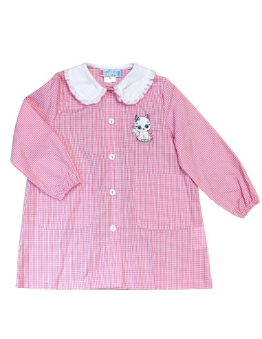 Grembiule asilo da bambina Andy&Gio' 90255 Quadretti Bianco/Rosa