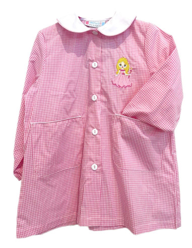 Grembiule asilo da bambina Andy&Gio' 90246 Quadretti Bianco/Rosa