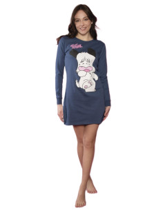 Camicia da notte donna in jersey di cotone caldo Hello Spank Sabor HSD7362