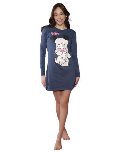 Camicia da notte donna in jersey di cotone caldo Hello Spank Sabor HSD7362